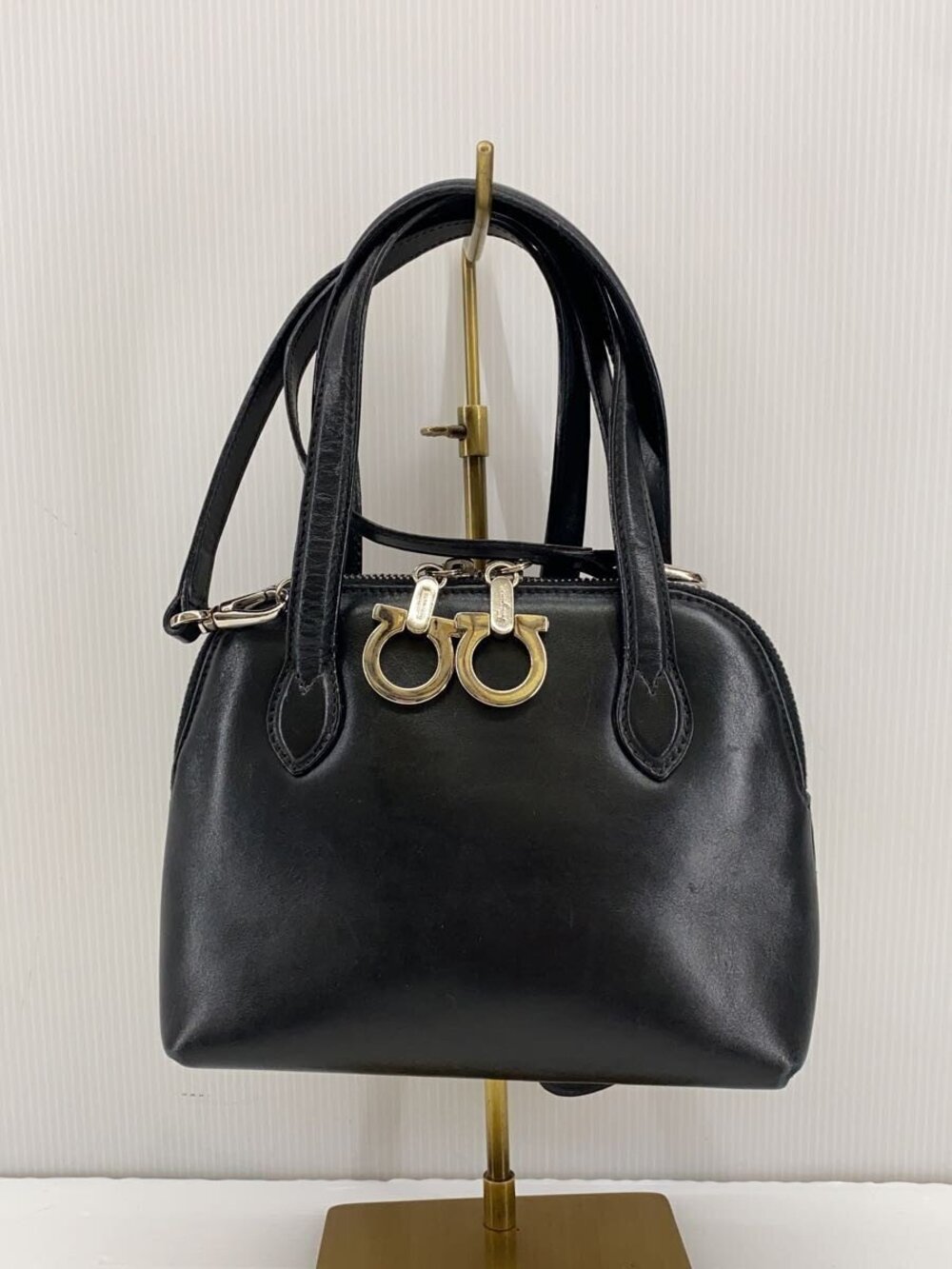 Salvatore Ferragamo 2way Shoulder Bag Leather Black
